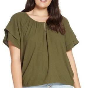 Madewell olive green blouse